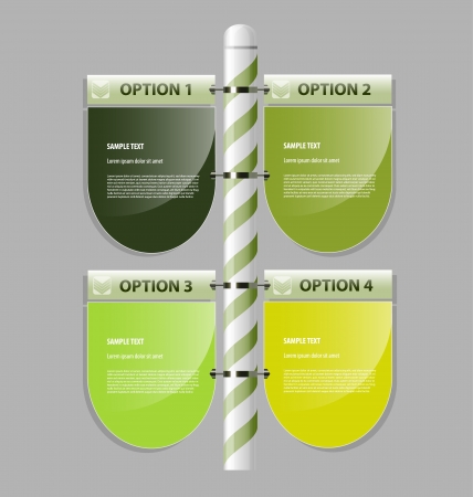 Stylized presentation/option template with empty text boxesのイラスト素材