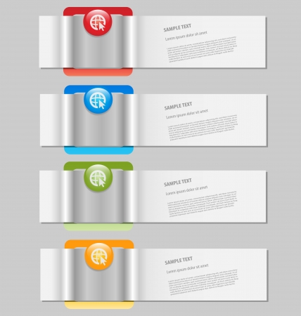 	Stylized infographics template with empty text boxesのイラスト素材