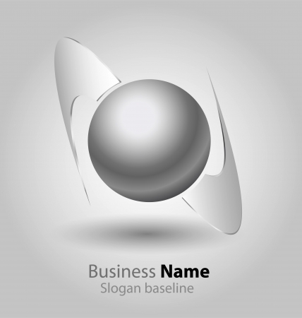 	Originally designed abstract glossy 3D logoのイラスト素材