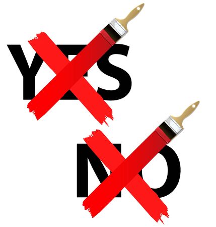 Yes and No check mark icons vector illustrationのイラスト素材