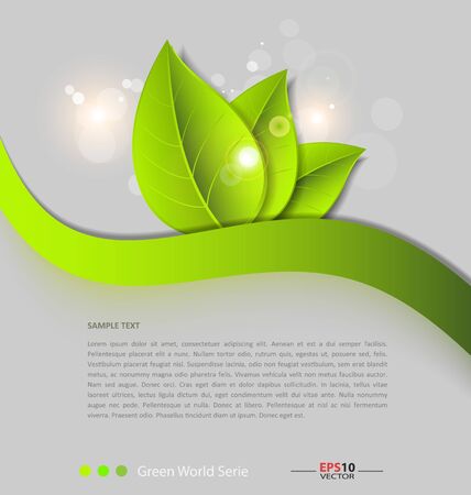 	Design of a fresh leaves  background template for text inclusionのイラスト素材