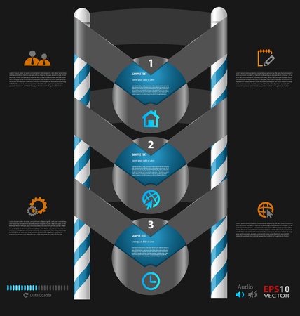 Stylized presentation,option template with empty text boxes and embellishmentのイラスト素材