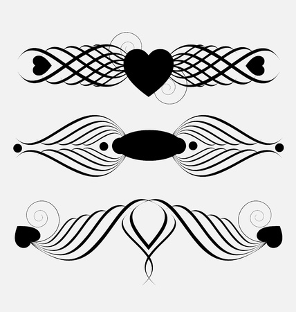 	Creative collection of decorative ornamental header elementsのイラスト素材