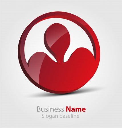 Originally designed abstract glossy 3D logoのイラスト素材