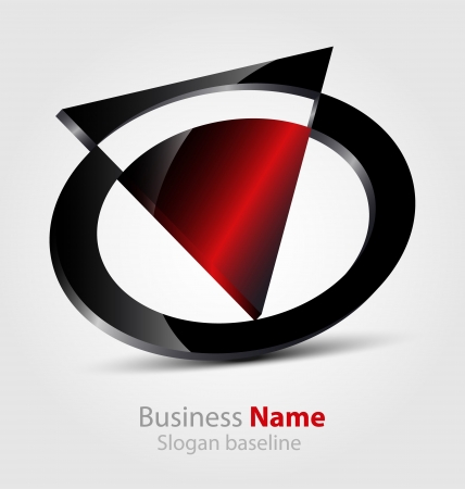 Originally designed abstract glossy 3D logoのイラスト素材