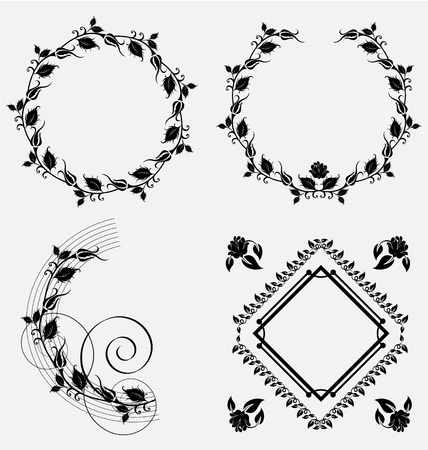 	Creative collection of decorative ornamental frame elementsのイラスト素材