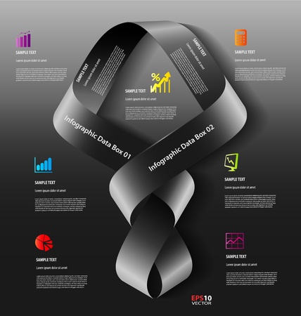Stylized presentation,option template with empty text boxes and embellishmentのイラスト素材
