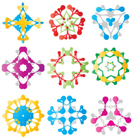 Beautiful colorful abstract flower elements for creative designのイラスト素材