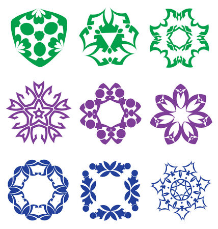 Beautiful colorful abstract flower elements for creative design workのイラスト素材