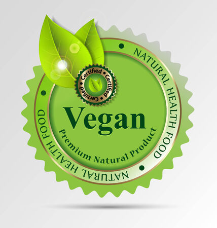 Creative label for vegan-related foods/drinks for design taksのイラスト素材