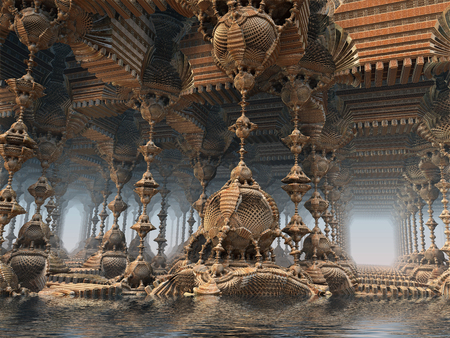Computer rendered virtual scenery for art and entertainmentの写真素材