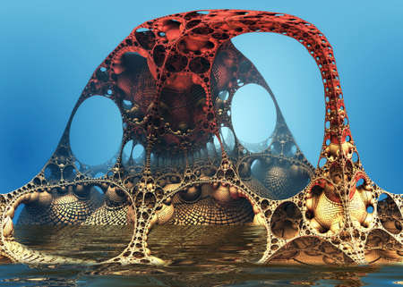 Computer rendered virtual scenery for art and entertainmentの写真素材