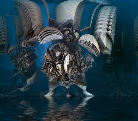 Computer rendered virtual scenery for art and entertainmentの写真素材