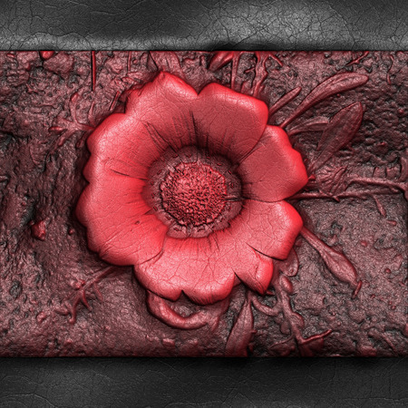 Luxury background with embossed pattern on leather for creative design workの写真素材