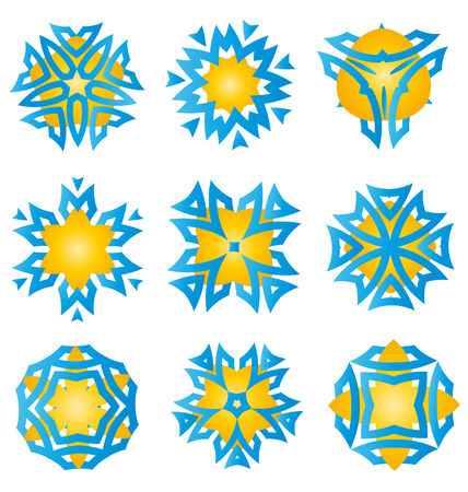 Nice abstract flower elements set for creative designのイラスト素材