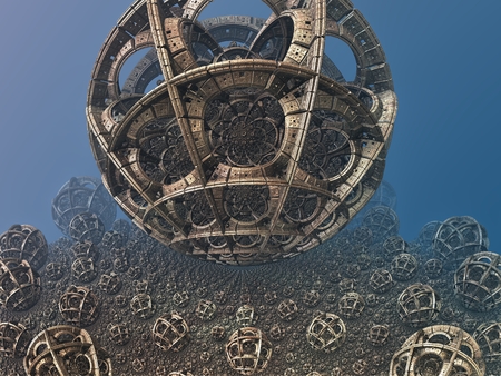 Computer rendered virtual scenery for art and entertainmentの写真素材