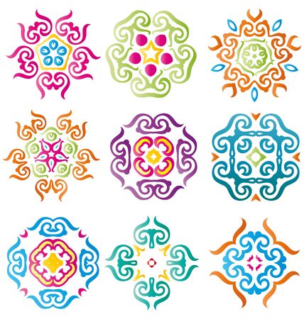Colorful abstract ornament collectionのイラスト素材