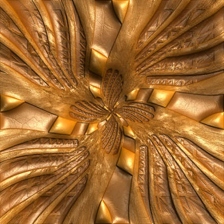 Luxury background seamless tile with embossed pattern on leatherの写真素材