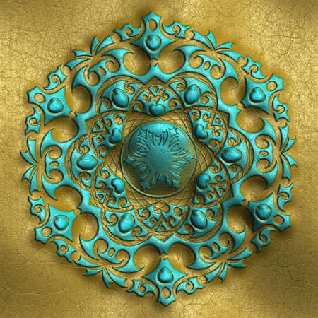 Luxury background seamless tile with embossed pattern on leatherの写真素材