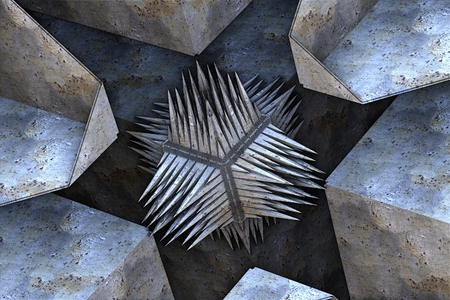 Computer rendered virtual scenery for creative design, art and entertainmentの写真素材