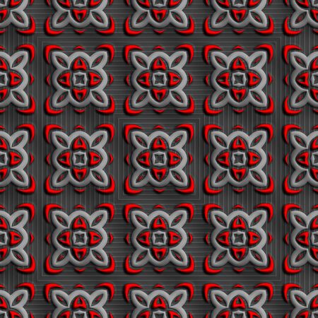Plastic background tiles with embossed abstract ornament