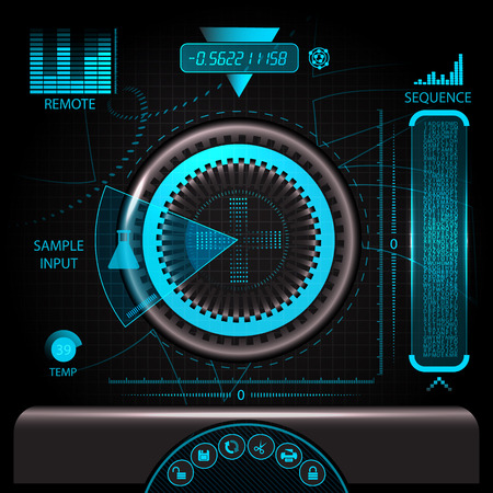 HUD touch screen panel for creative designのイラスト素材
