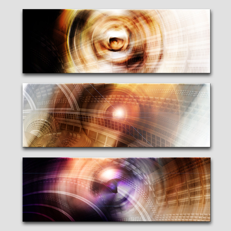 Creative header/banner set with motion graphics on canvas