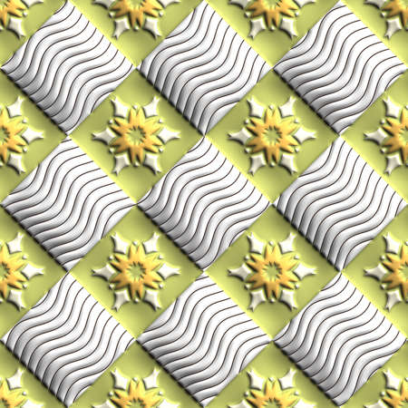Plastic background tiles with embossed abstract ornament
