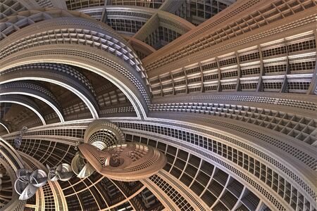 Computer rendered 3D illustration of virtual sceneryの写真素材
