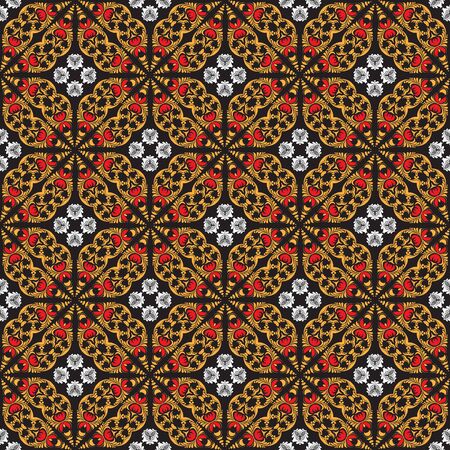 Seamless ornament pattern vector tile for multipurpose use in designのイラスト素材