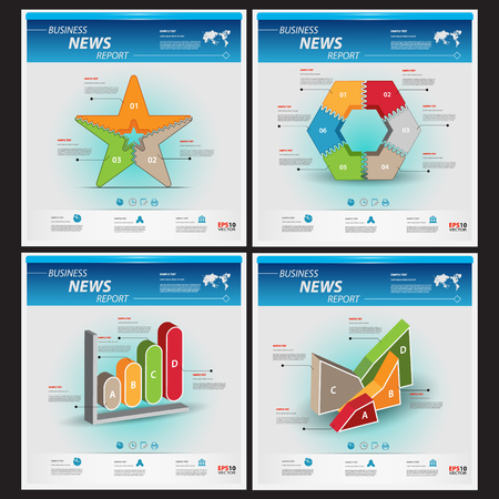 Business infographic template pack for interactive data communicationのイラスト素材
