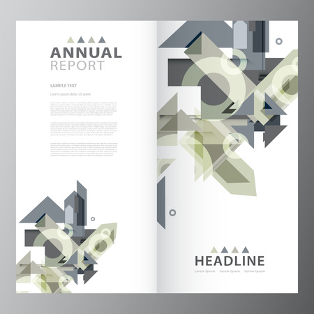 Annual business report brochure triple layout templateのイラスト素材