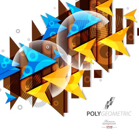 Polygeometric abstract colorful background templateのイラスト素材