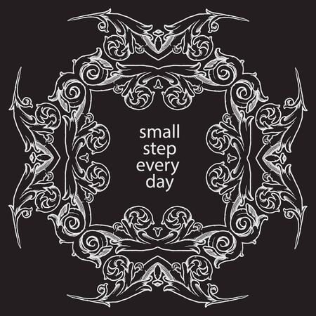 Vector poster with motivation quote in hand drawn calligraphic ornament frameのイラスト素材