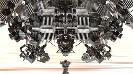 3D illustration of virtual scenery for creative design, art and entertainmentの写真素材