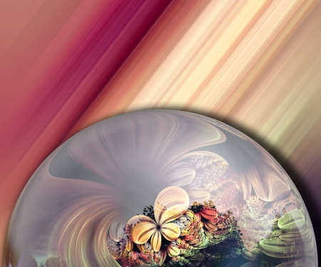 3D rendering combo artwork with fractal and fractal buttonsの写真素材