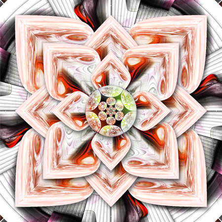 3D rendering combo artwork with glossy flowersの写真素材