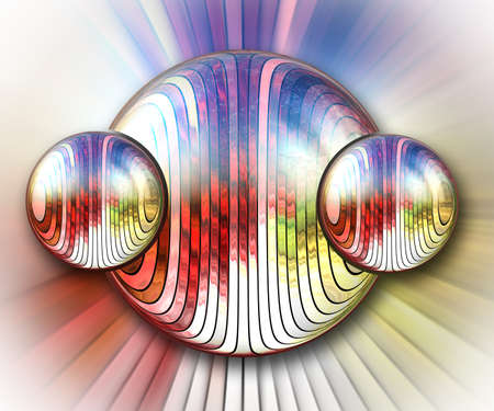 3D rendering combo artwork with fractal and fractal buttonsの写真素材