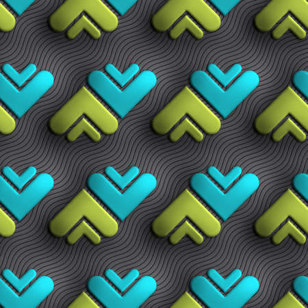 3D render of plastic background tile with embossed abstract ornamentの写真素材