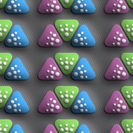 3D render of plastic background tile with embossed abstract ornament