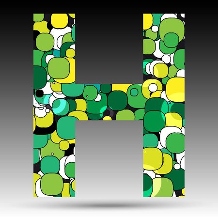 Colorful bubble alphabet H vector designのイラスト素材