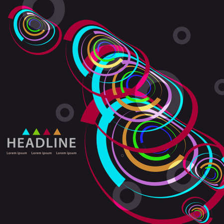 Brochure header colorful layout circular background template designのイラスト素材