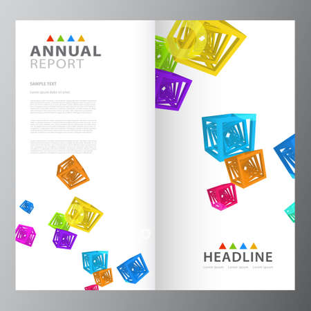 Annual business report brochure layout template design.のイラスト素材