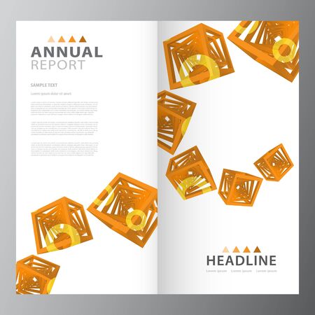 Annual business report brochure layout template design.のイラスト素材