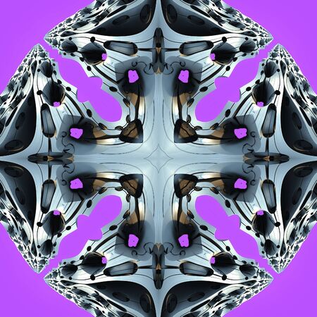 3D render of plastic background tile with embossed abstract ornamentの写真素材