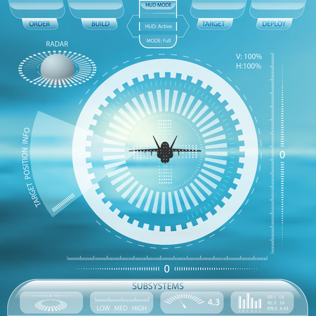 HUD futuristic technology GUI interface template designのイラスト素材