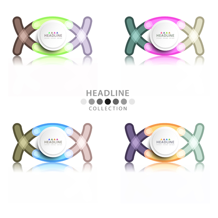Brochure header colorful layout background template design collectionのイラスト素材