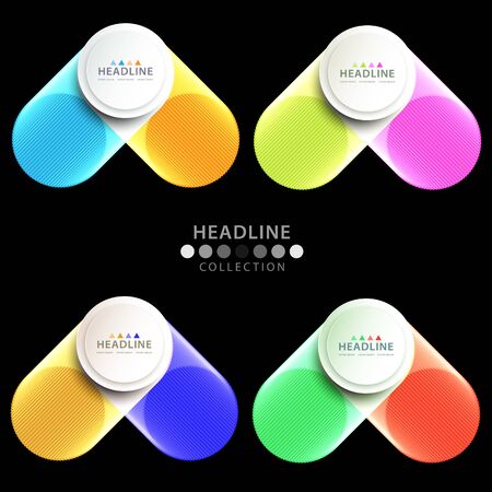 Brochure header colorful layout background template design collectionのイラスト素材