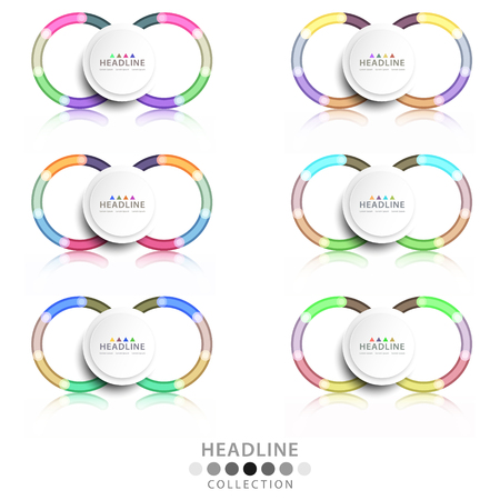 Brochure header colorful layout background template design collectionのイラスト素材