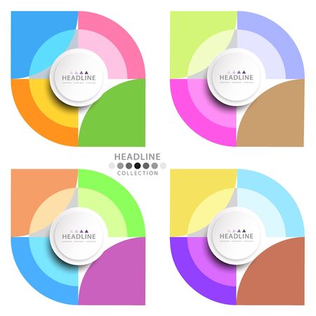 Brochure header colorful layout background template design collectionのイラスト素材